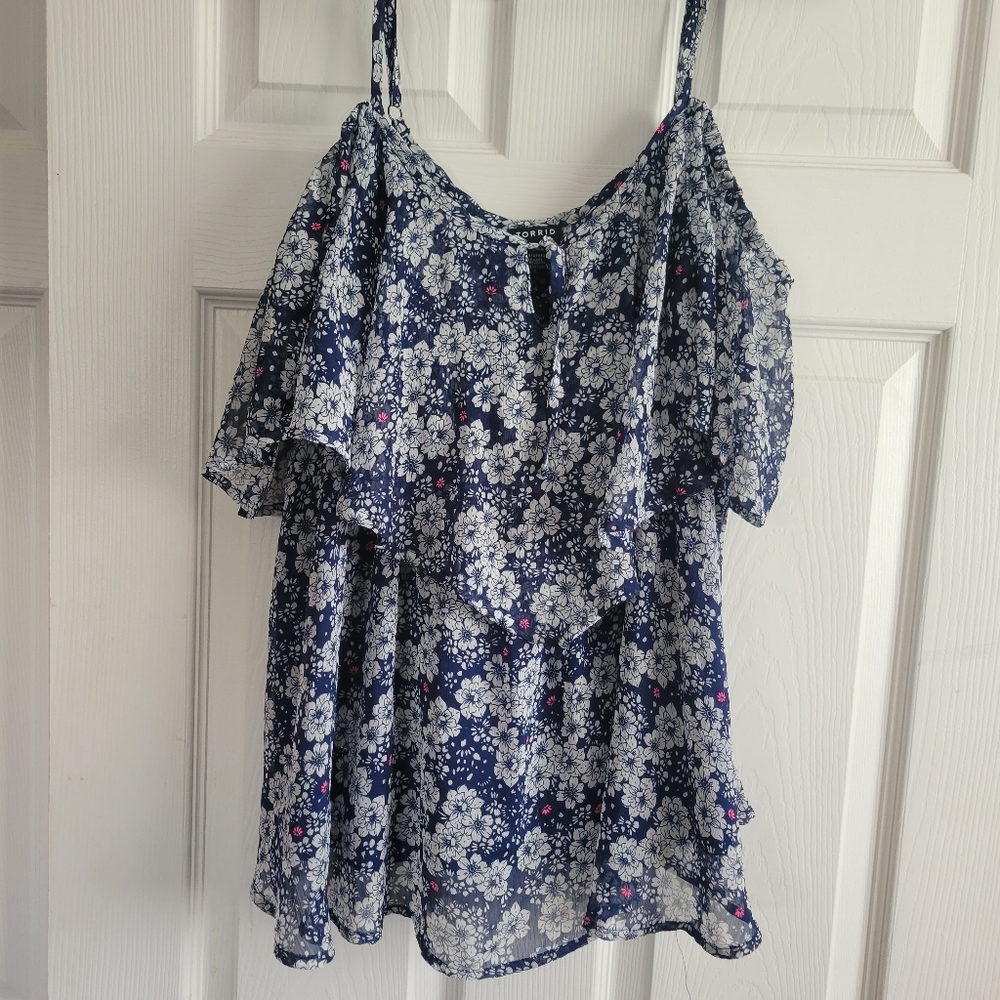 Torrid open shoulder blouse